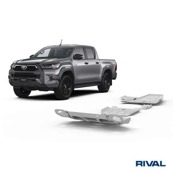 Skid Plate Set (Radiator, Engine, Gearbox, Transfer Case) Toyota Hilux 2015-2020; 2018-2020; 2021-; 2,4 l. / diesel
